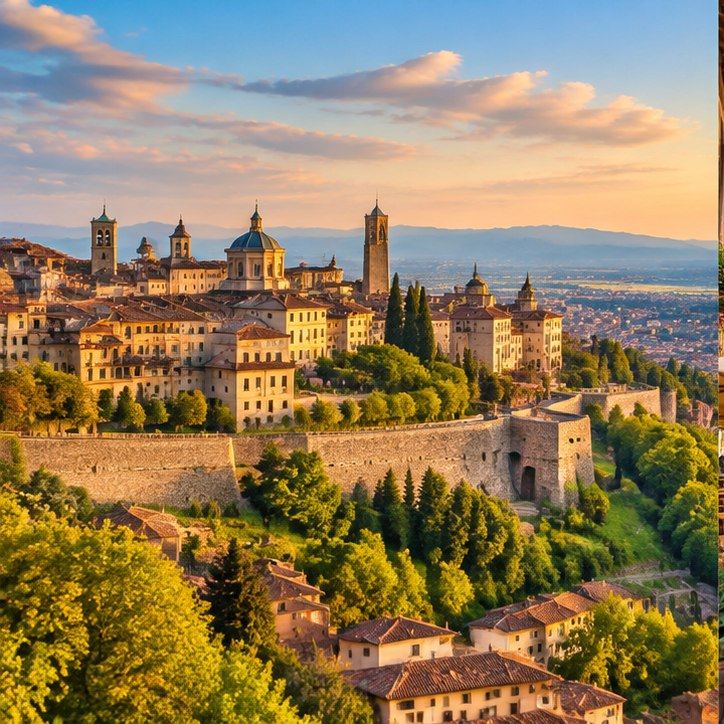 Panorama delle mura di Bergamo